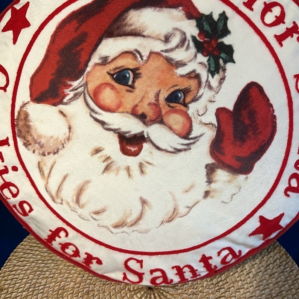 NWOT Saro Lifestyle Cookies For Santa Red & White Christmas Throw Pillow 17” - Picture 3 of 4